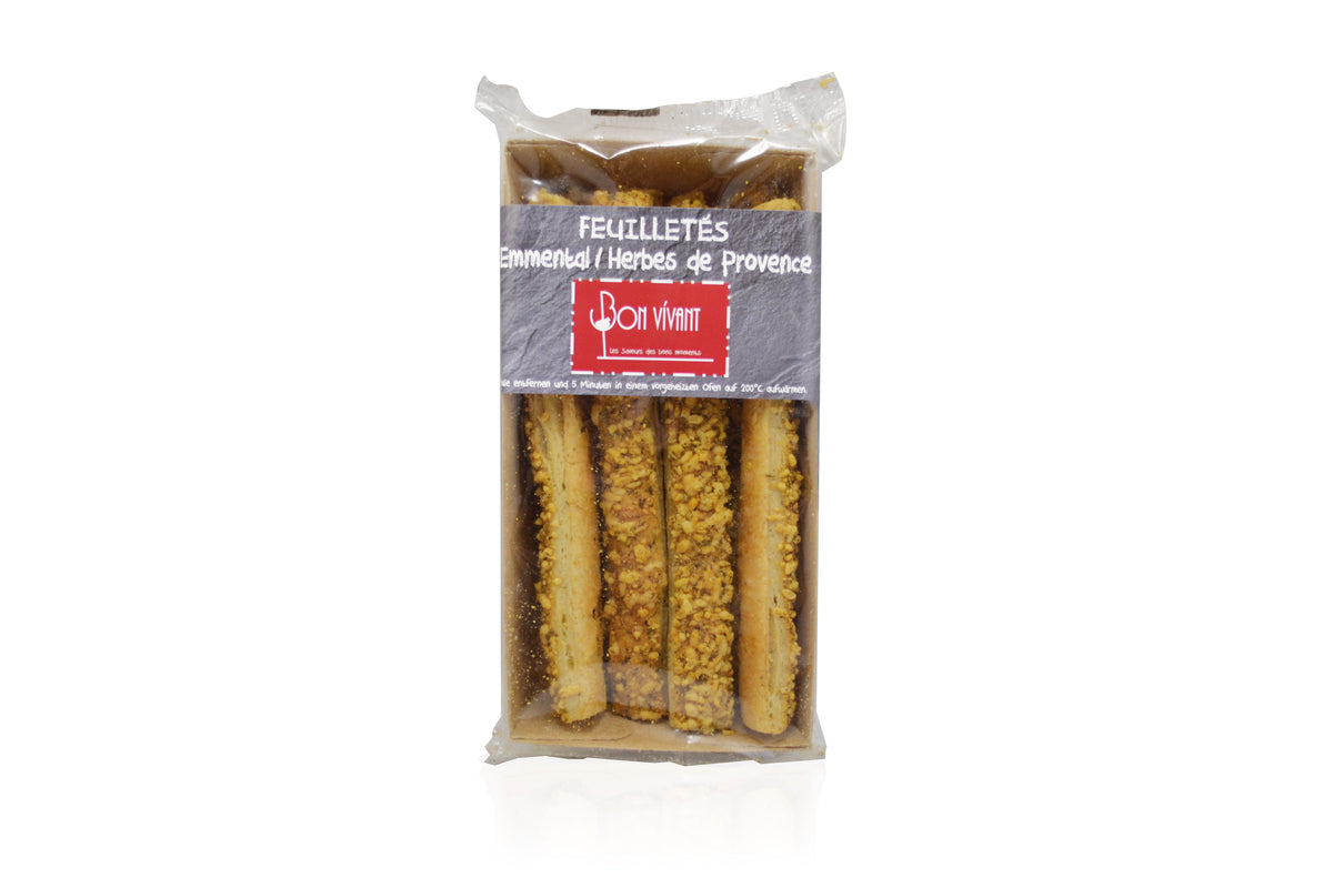 Blätterteigstangen mit Emmentaler und Kräuter der Provence