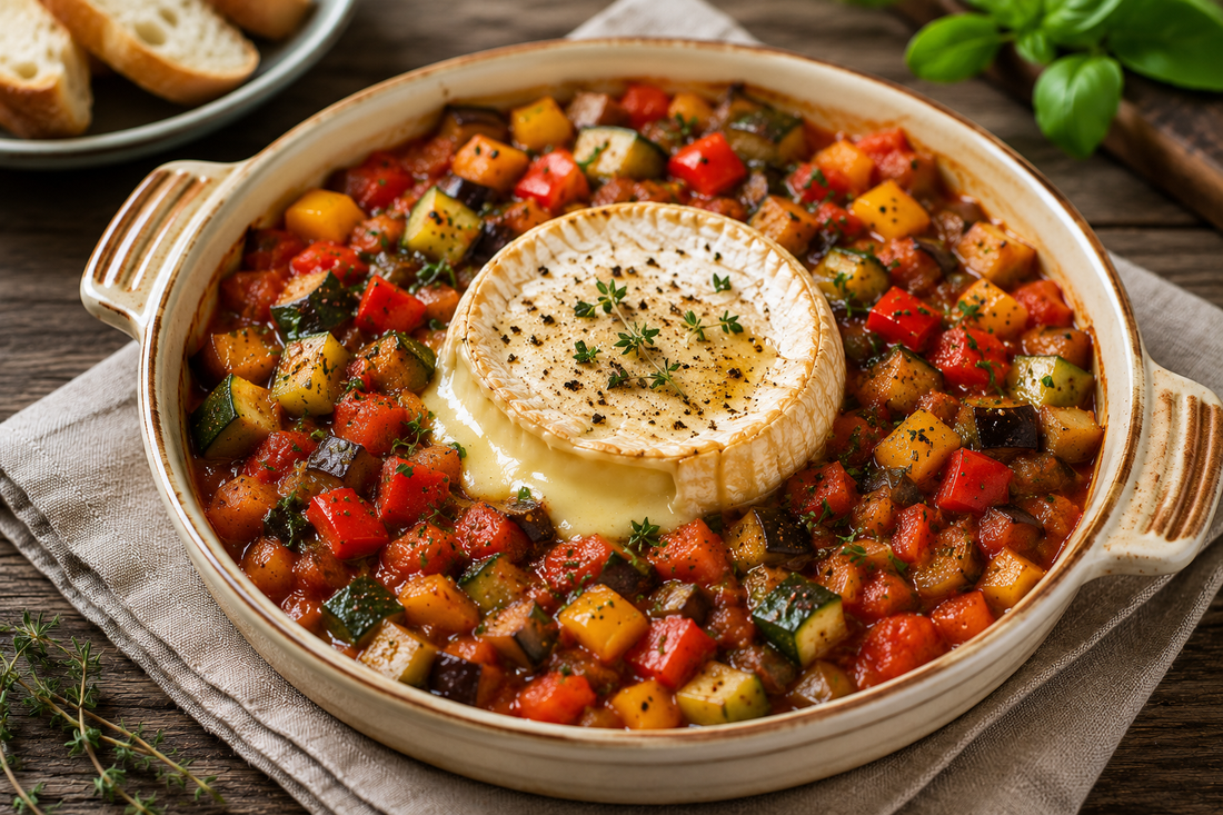 Gebackener St.Marcellin auf Ratatouille