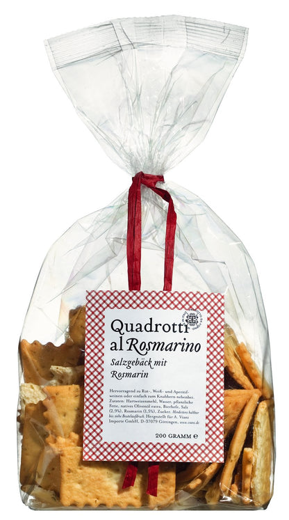 Quadrotti al rosmarino, Salzgebäck mit Rosmarin